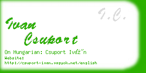 ivan csuport business card